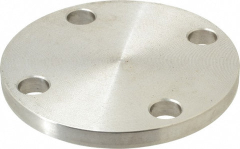 2" Pipe, 6" OD, Stainless Steel, Blind Pipe Flange