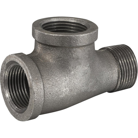 Black Pipe Fittings: Run Tee, 2", NPT, Iron
