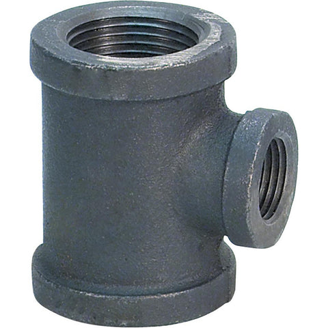 Black Dual Reducing Tee: 1-1/4 x 1 x 1/2", NPT