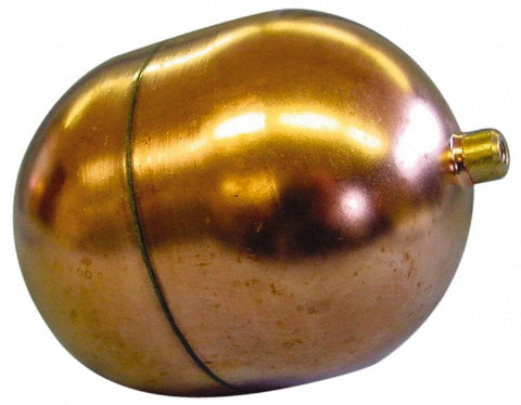 4" Dia x 5" Long, Oblong, Round Spud Connection, Metal Float