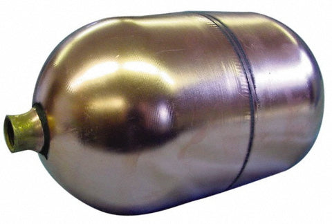 6" Dia x 8" Long, Oblong, Round Spud Connection, Metal Float