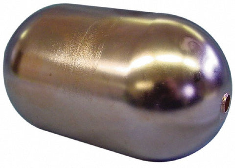 6" Dia x 8" Long, Oblong, Tubed Through Connection, Metal Float