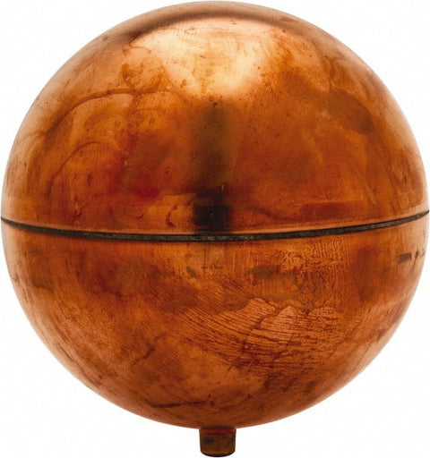 4" Dia, Spherical, Round Spud Connection, Metal Float