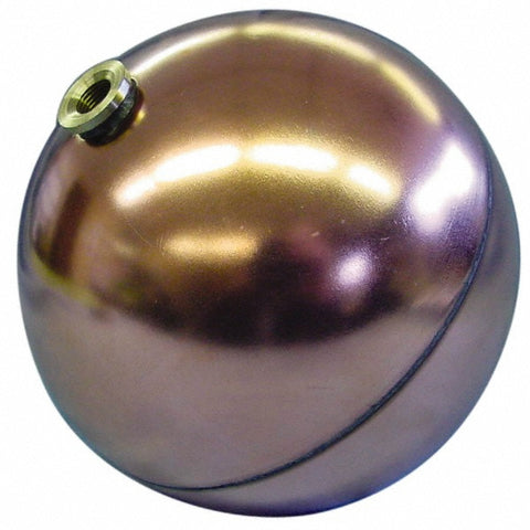 6" Dia, Spherical, Hex Spud Connection, Metal Float