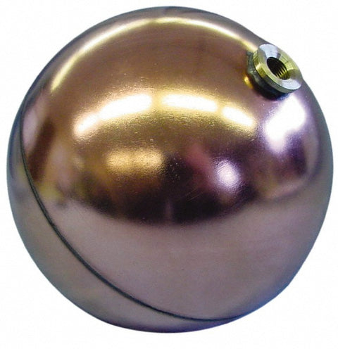 6" Dia, Spherical, Hex Spud Connection, Metal Float