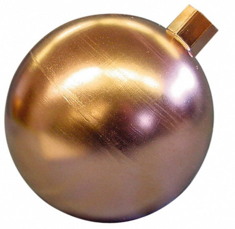 9" Dia, Spherical, Round Spud Connection, Metal Float