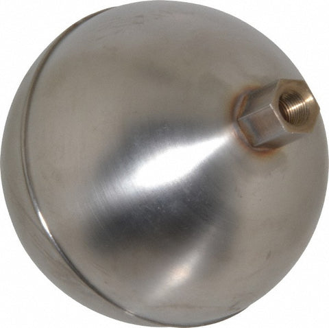 3-1/2" Dia, Spherical, Hex Spud Connection, Metal Float