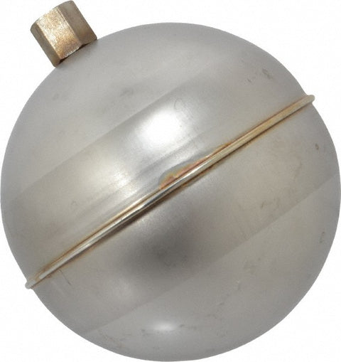 4" Dia, Spherical, Hex Spud Connection, Metal Float