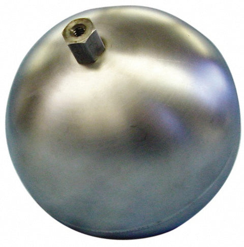 8" Dia, Spherical, Hex Spud Connection, Metal Float