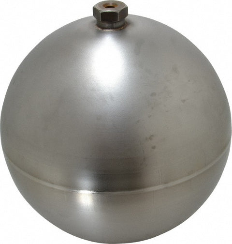 8" Dia, Spherical, Hex Spud Connection, Metal Float