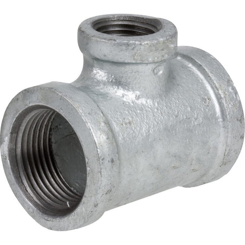 Galvanized Pipe Fittings: Fitting Size: 2 x 1-1/2; Material: Malleable Iron; Fitting Shape: Tee