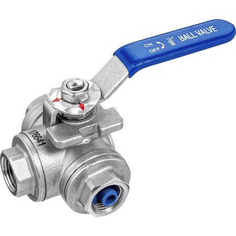 Three Way Ball Valve:  Standard Port,