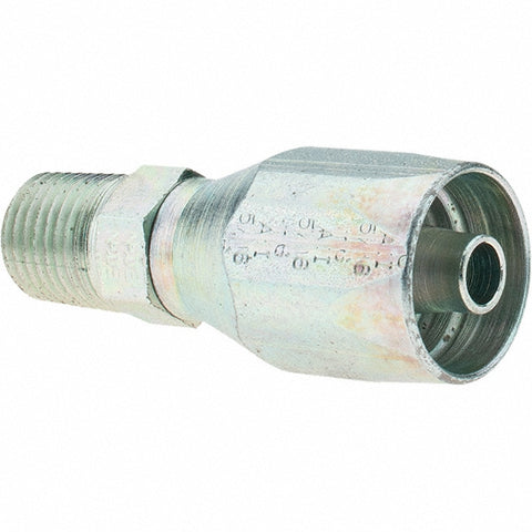 1/4-18 NPT, Carbon Steel Reusable Hose Male Fitting