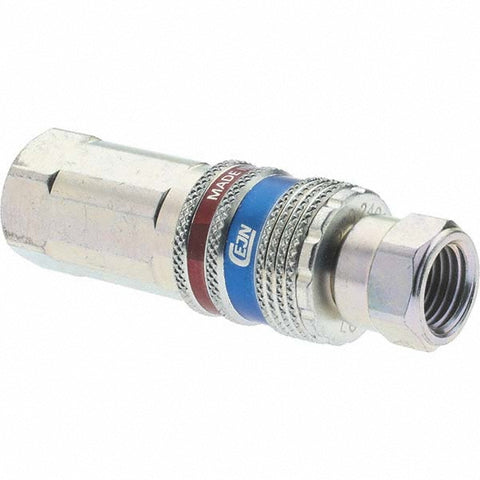 2 Piece 1/4" Body 1/4 NPT 150 psi Brass/Steel Industrial Pneumatic Coupling Plug Set