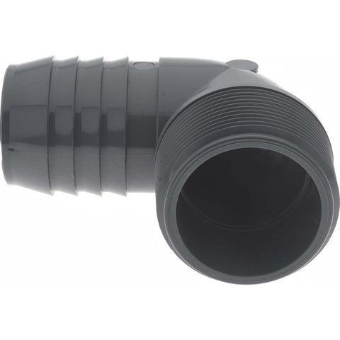 Barbed Tube Elbow: 1-1/2" Barbs, 1-1/2" MIPT