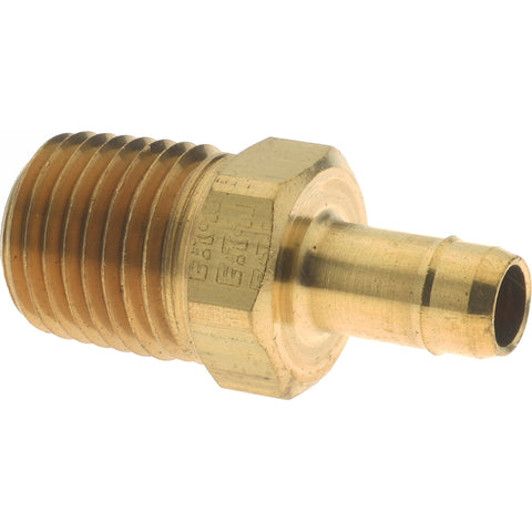 Barbed Tube Male Connector: 1/4" NPTF