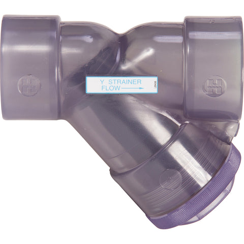 1-1/4" Pipe, Threaded Ends, Clear PVC Y-Strainer