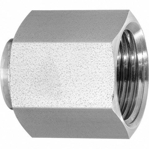 Stainless Steel Flared Tube Cap: 3/8" OD, 9/16-18 Thread, 37 deg Flared Angle