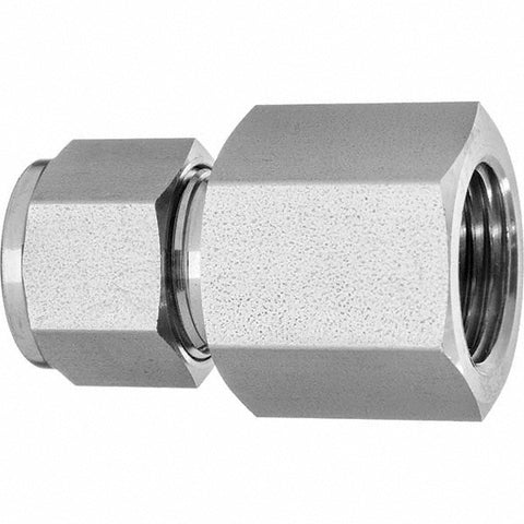 Stainless Steel Flared Tube Connector: 3/8" OD, 37 deg Flared Angle