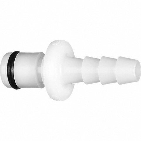 Plastic Quick-Disconnect Tube Couplings: Type: Panel Mount Hose Barb-Male Plug; Nominal Flow Size: 1/8; Tube Inside Diameter: 3/16
