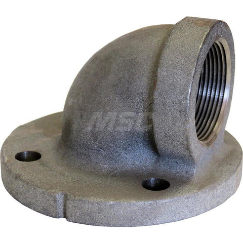 Black 90 deg Flanged Elbow: 3", 125 psi, Thread x Thread