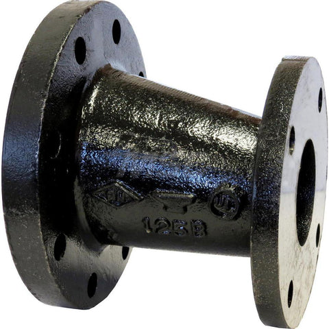 Black Eccentric Reducer: 3 x 2-1/2", 125 psi, Thread x Thread