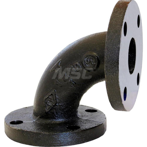 Black 90 deg Flanged Elbow: 2", 125 psi, Thread x Thread
