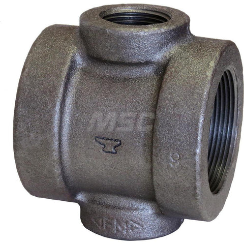 Black Cross: 2 x 1-1/2 x 1-1/4 x 1", 125 psi, Thread x Thread