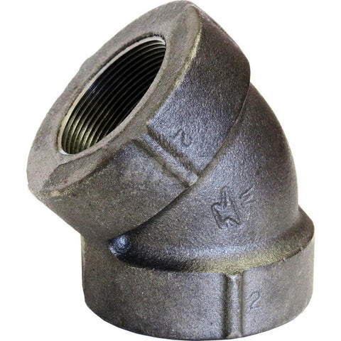 Black 45 deg Elbow: 1", 250 psi, Thread x Thread