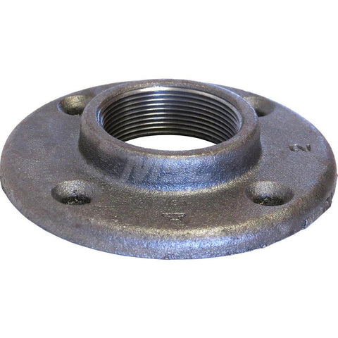 Black Floor Flange: 1-1/4", 150 psi, Thread x Thread