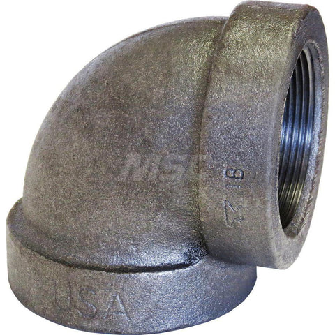 Black 90 deg Elbow: 3-1/2", 125 psi, Thread x Thread
