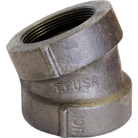 Black 22-1/2 deg Elbow: 2", Thread x Thread