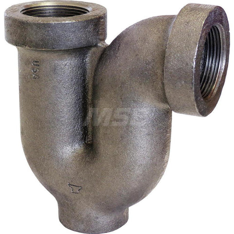 Black Drainage with P-Trap: 3", Thread x Thread