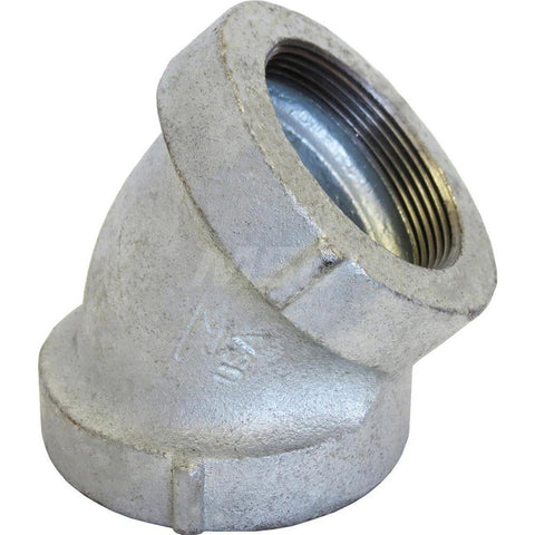 Black 45 deg Elbow: 3", Thread x Thread