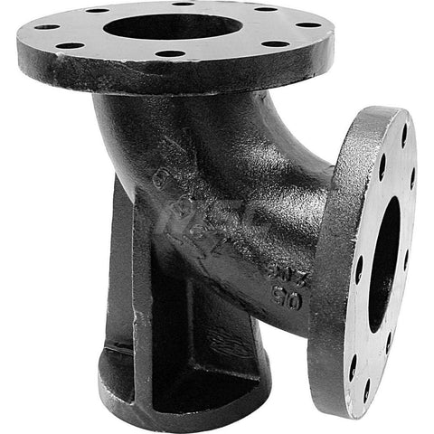 Black 90 deg Flanged Elbow: 4", 125 psi, Thread x Thread