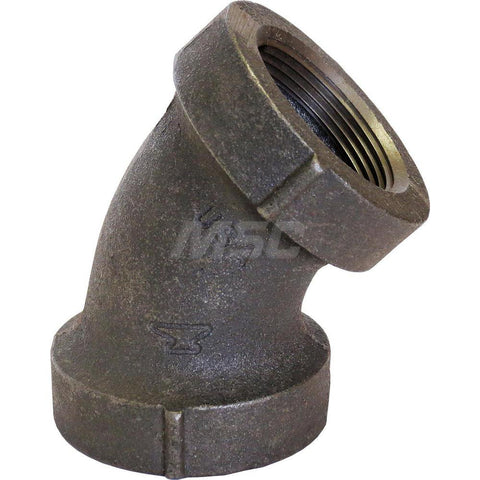 Black 45 deg Elbow: 1-1/2", Thread x Thread