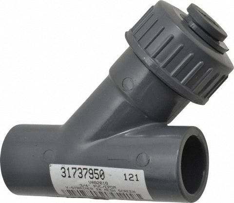 3/4" Pipe, Socket Ends, PVC Y-Strainer