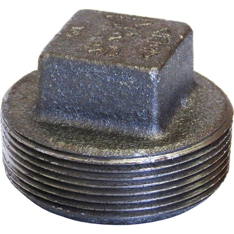 Black Pipe Fittings: Plug, 3-1/2", MIPT, Cast Iron