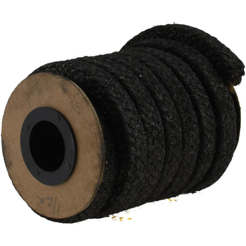 1/2" x 7.3' Spool Length, Graphite Impregnated Aramid Compression Packing