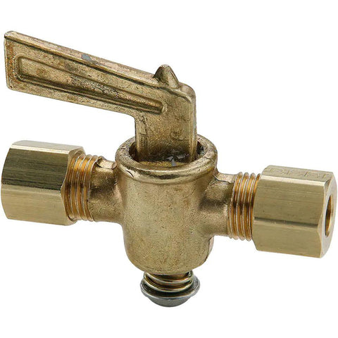 3/8" Tube, Compression Pipe to Compression Pipe Drain Cock & Shutoff Valve