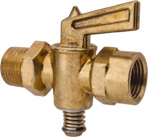 3/8" Pipe, Female Pipe to Male Pipe Drain Cock & Shutoff Valve