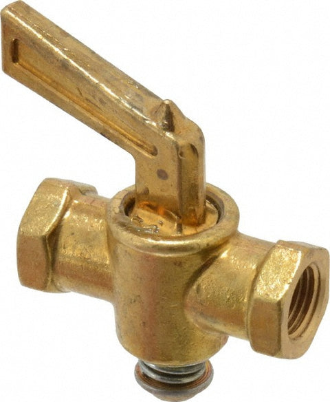 1/8" Pipe, Female Pipe to Female Pipe Drain Cock & Shutoff Valve
