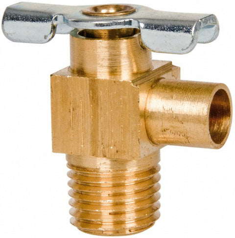 1/4" Pipe, 3/8" Tube, Tube to Male Pipe Drain Cock & Shutoff Valve