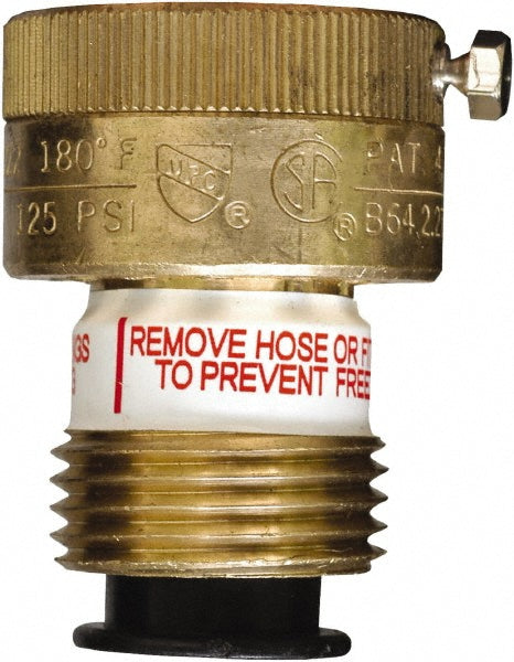 3/4" Pipe, 125 Max psi, 2 Color Warning Insulated Brass, Normally Closed Design Vacuum Breaker Valve