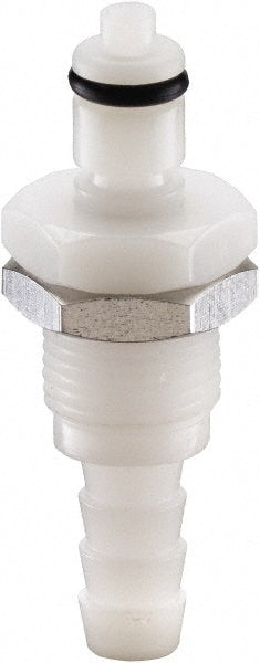 1/8" Nominal Flow, 1/8" ID, Hose Barb Valved Panel Mount Coupling Insert