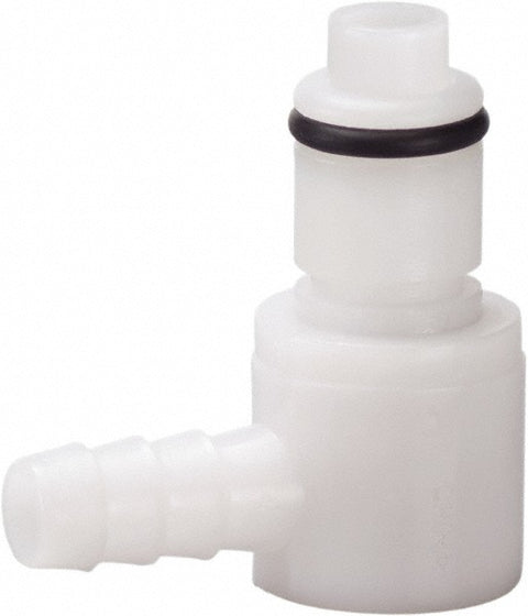 1/8" Nominal Flow, 1/4" ID, Hose Barb Nonvalved 90&deg; Coupling Insert