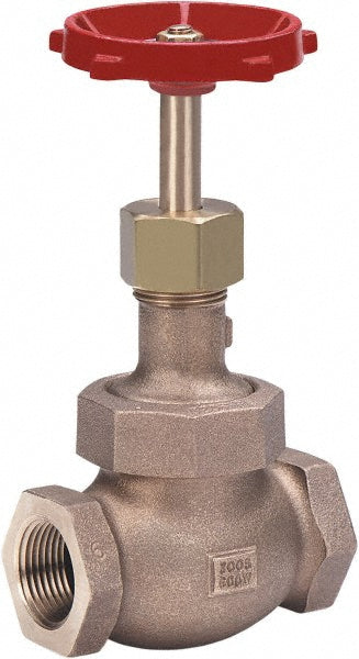1" Pipe, Threaded (NPT) Ends, Bronze Integral Globe Valve