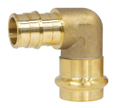 (Nibco Part#:  H-36842W) 3684W Series - Forged DZR Brass 90-degree Transition Elbow