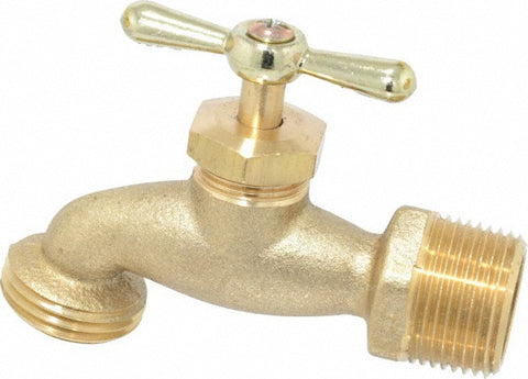 3/4" Pipe, 125 psi WOG Rating, Brass Hose Bibb, Stop Valve