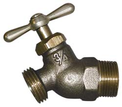 3/4" Pipe, 125 psi WOG Rating, Lead Free Brass Hose Bibb, Stop Valve